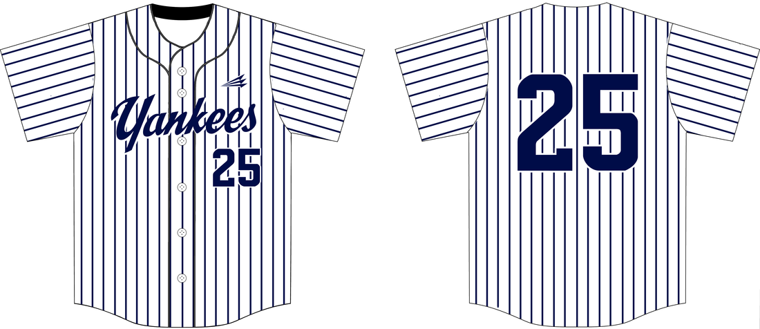 Hammond Yankees Custom Pinstripe Baseball Jerseys - Triton Mockup