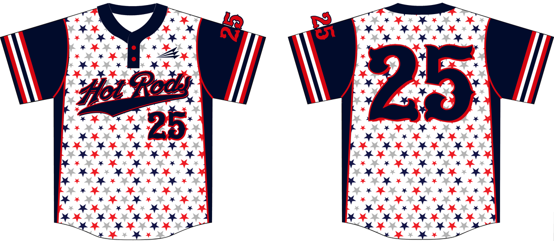 Hot Rods Custom Patriotic Baseball Jerseys - Triton Mockup Portal