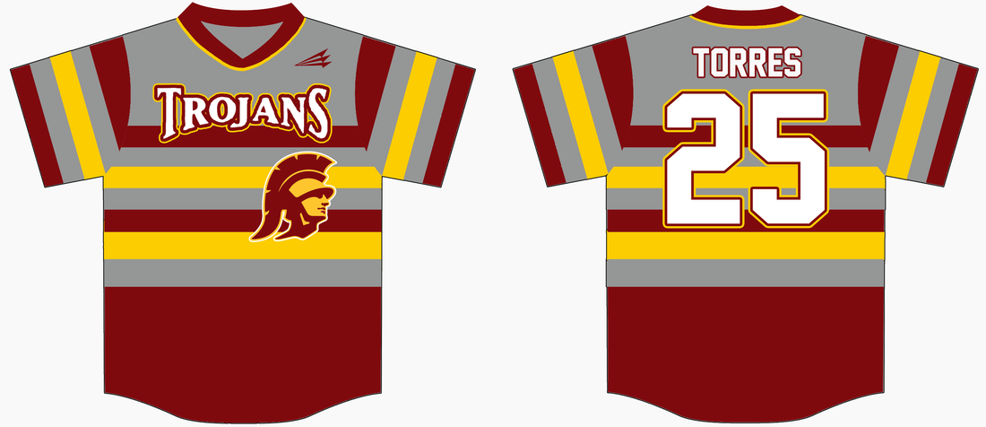 Northeast Trojans Custom Throwback Baseball Jerseys - Triton