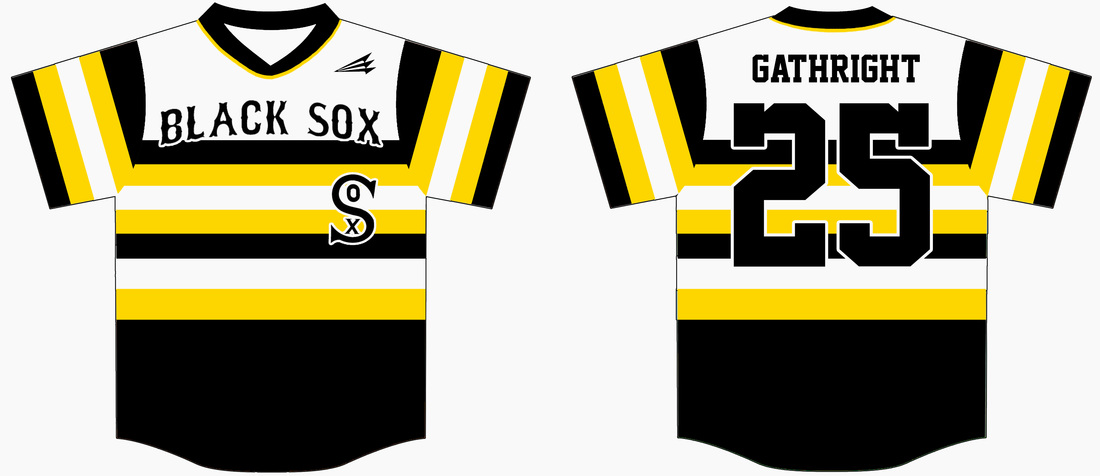 black and yellow baseball jerseys